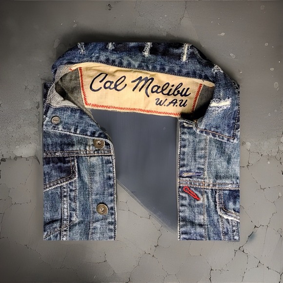 Vintage Y2K Distressed American Flag Denim Vest Size M - Picture 3 of 7